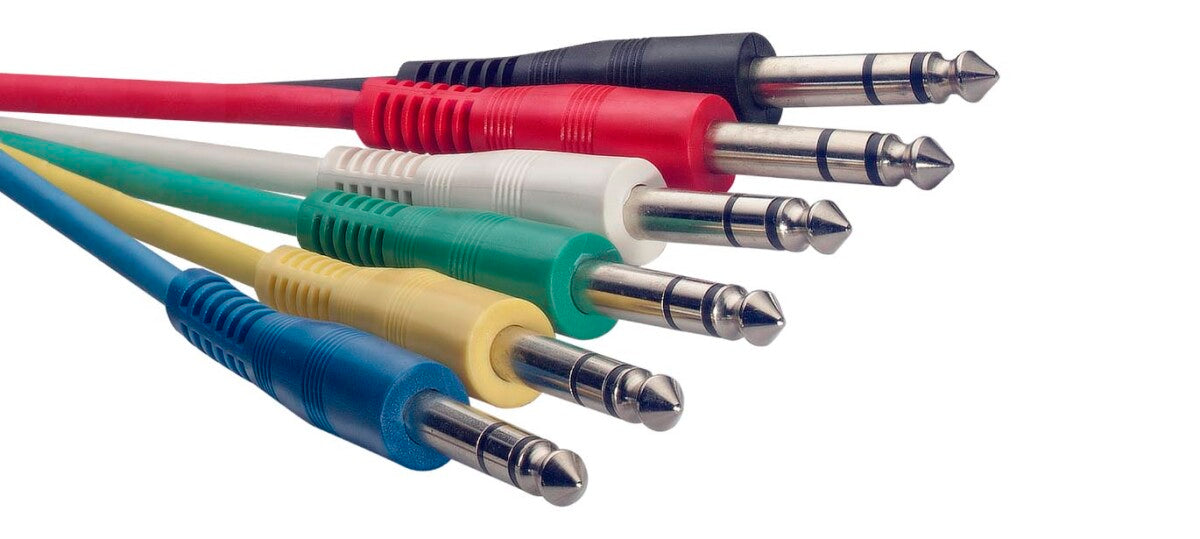 Stagg SPC060S E 6 x stereo patchkabel, jack/jack (m/m, aangegoten), 60 cm
