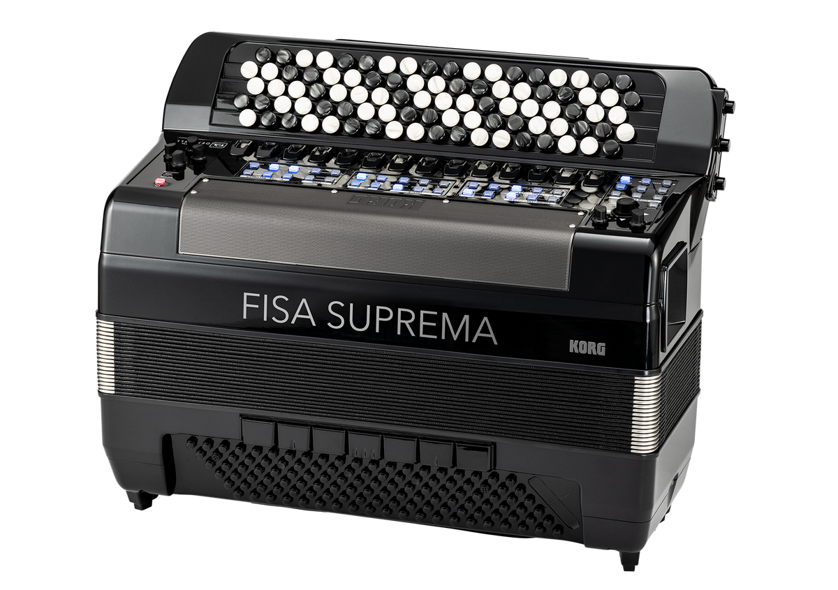 Korg Digital accordion, FISA SUPREMA, 92 buttons, 120 basses, Metallic Black
