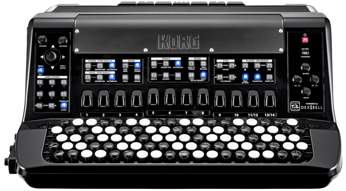 Korg Digital Accordion, FISA SUPREMA C, Compact model, 92 treble buttons, 120 bass buttons