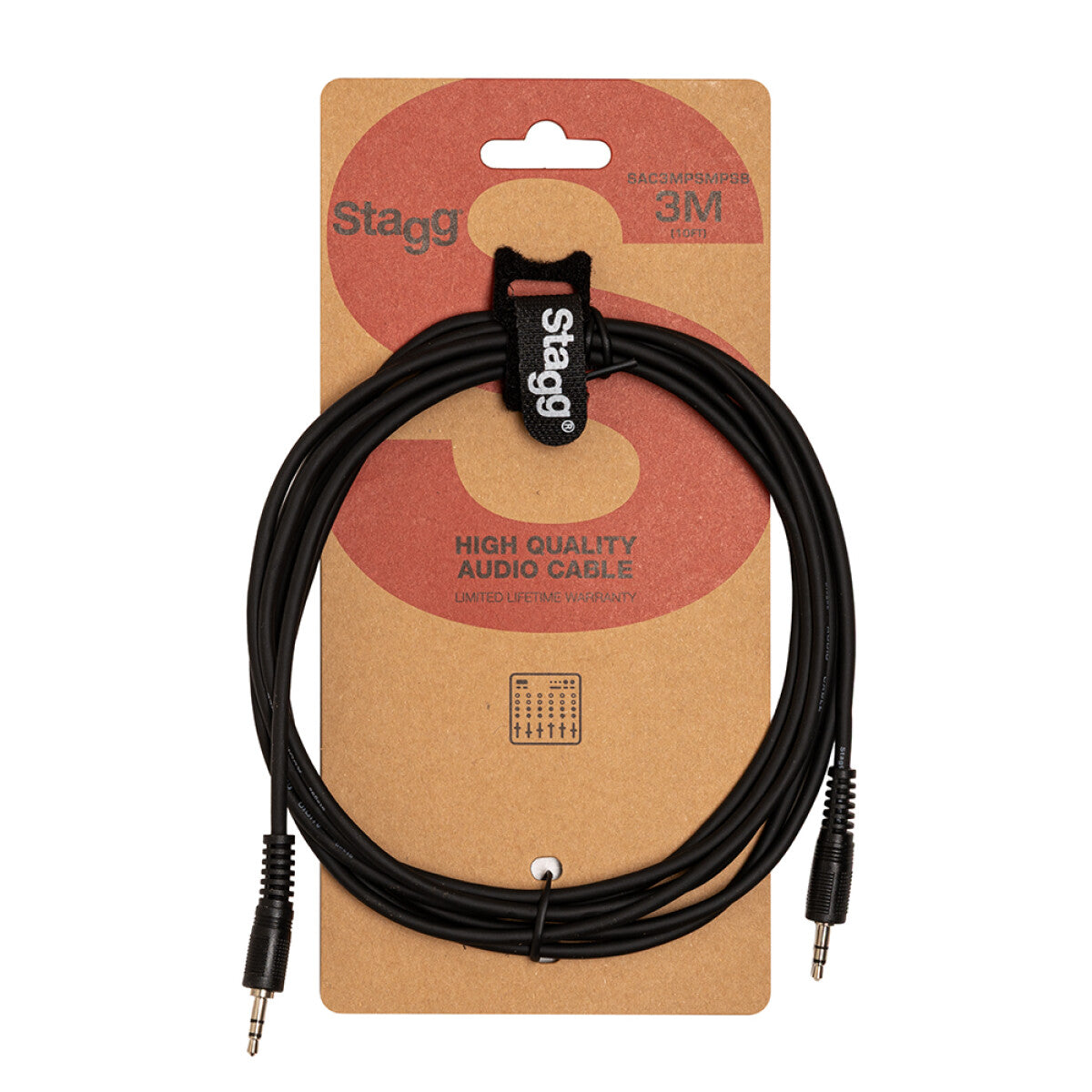 Stagg SAC3MPSMPSB audiokabel, mini-jack/mini-jack (m/m), stereo, 3 m