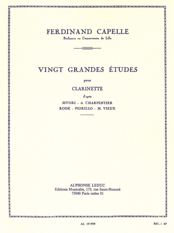 Ferdinand Capelle: Vingt Grandes etudes