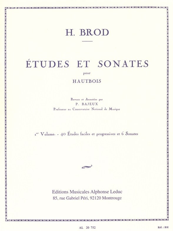 Henri Brod: Etudes et Sonates Volume 1