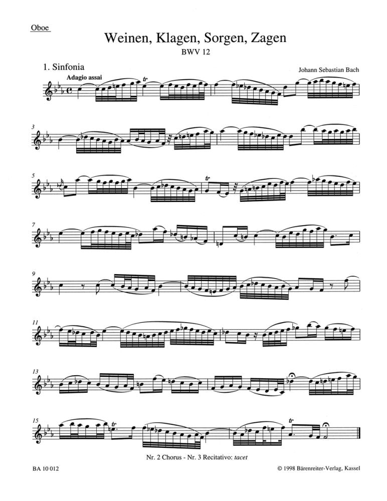 Bach: Kantate BWV 12 Weinen, Klagen, Sorgen, Zagen (Set)