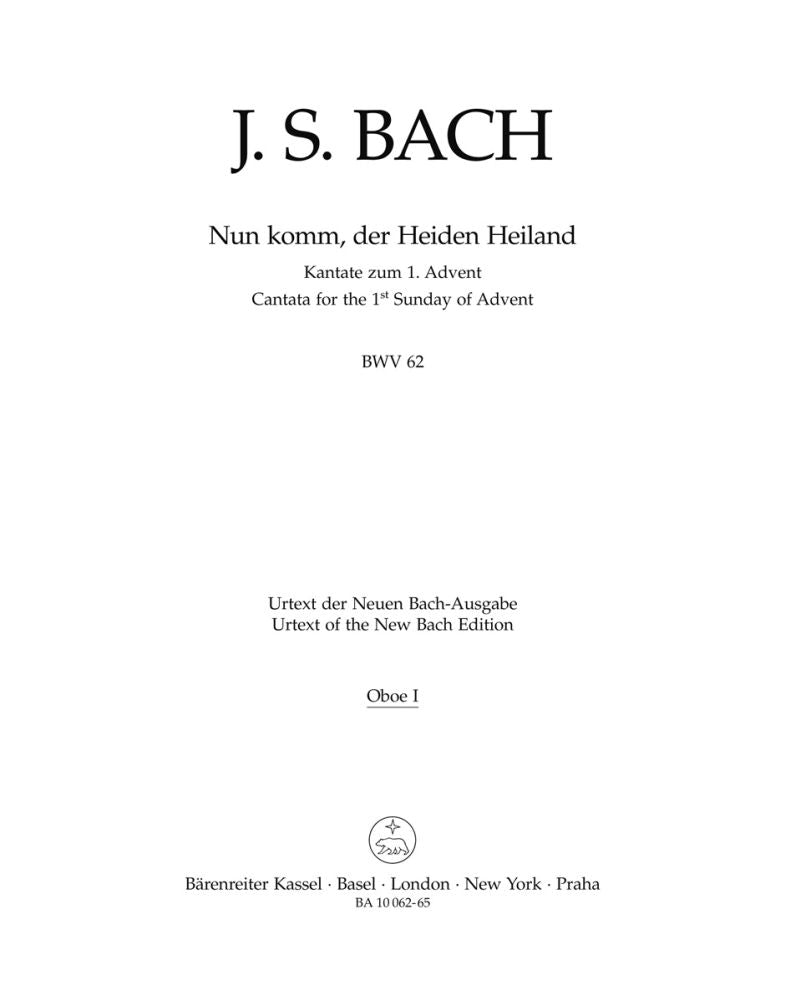 Bach: Kantate BWV 62 Nun komm, der Heiden Heiland (Set)