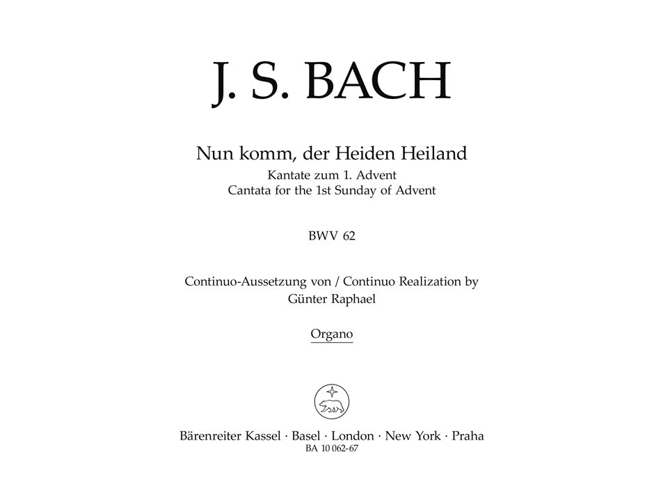 Bach: Kantate BWV 62 Nun komm, der Heiden Heiland (Orgel) afbeelding 2