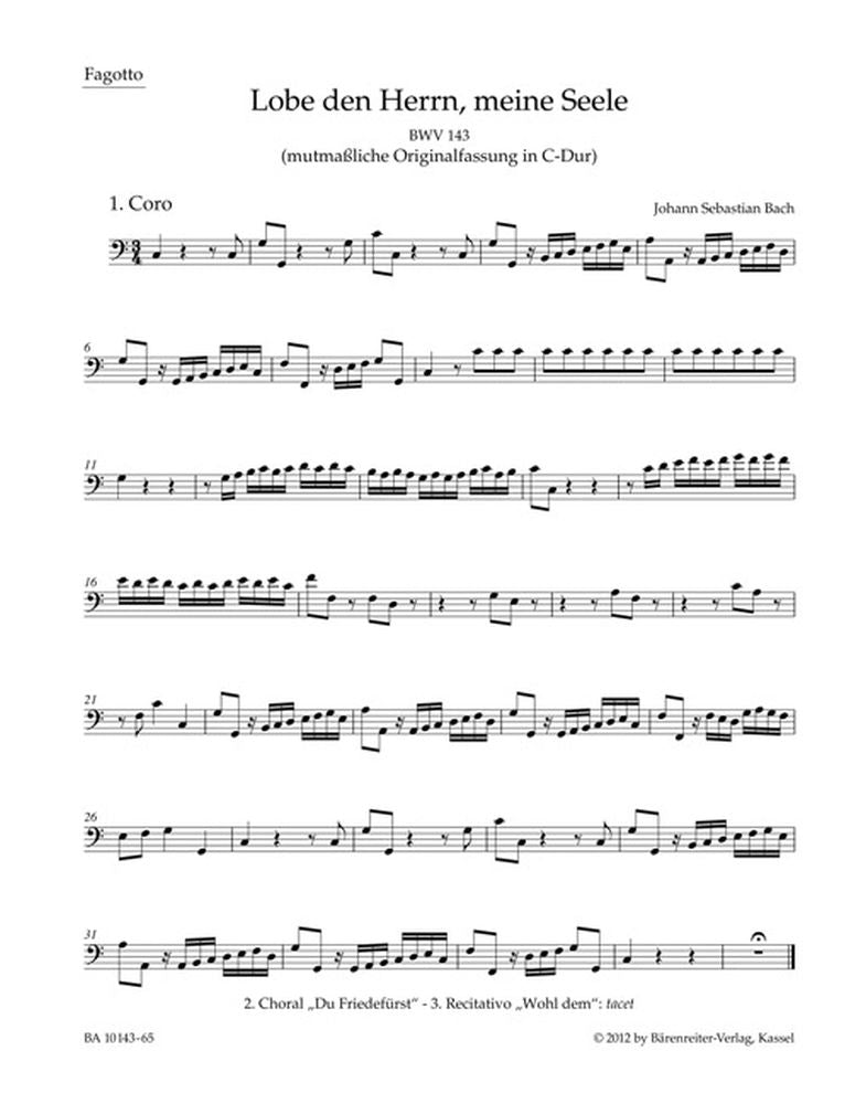 Bach: Kantate 143 Lobe den Herrn, meine Seele (Set)