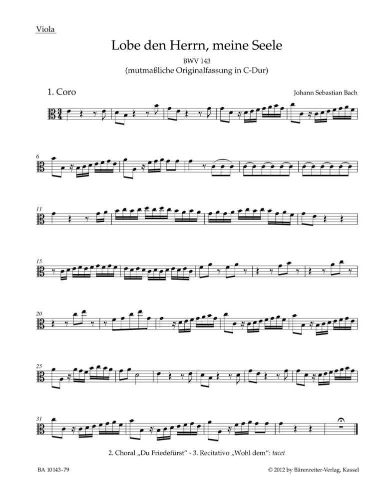 Bach: Kantate 143 Lobe den Herrn, meine Seele (Altviool)