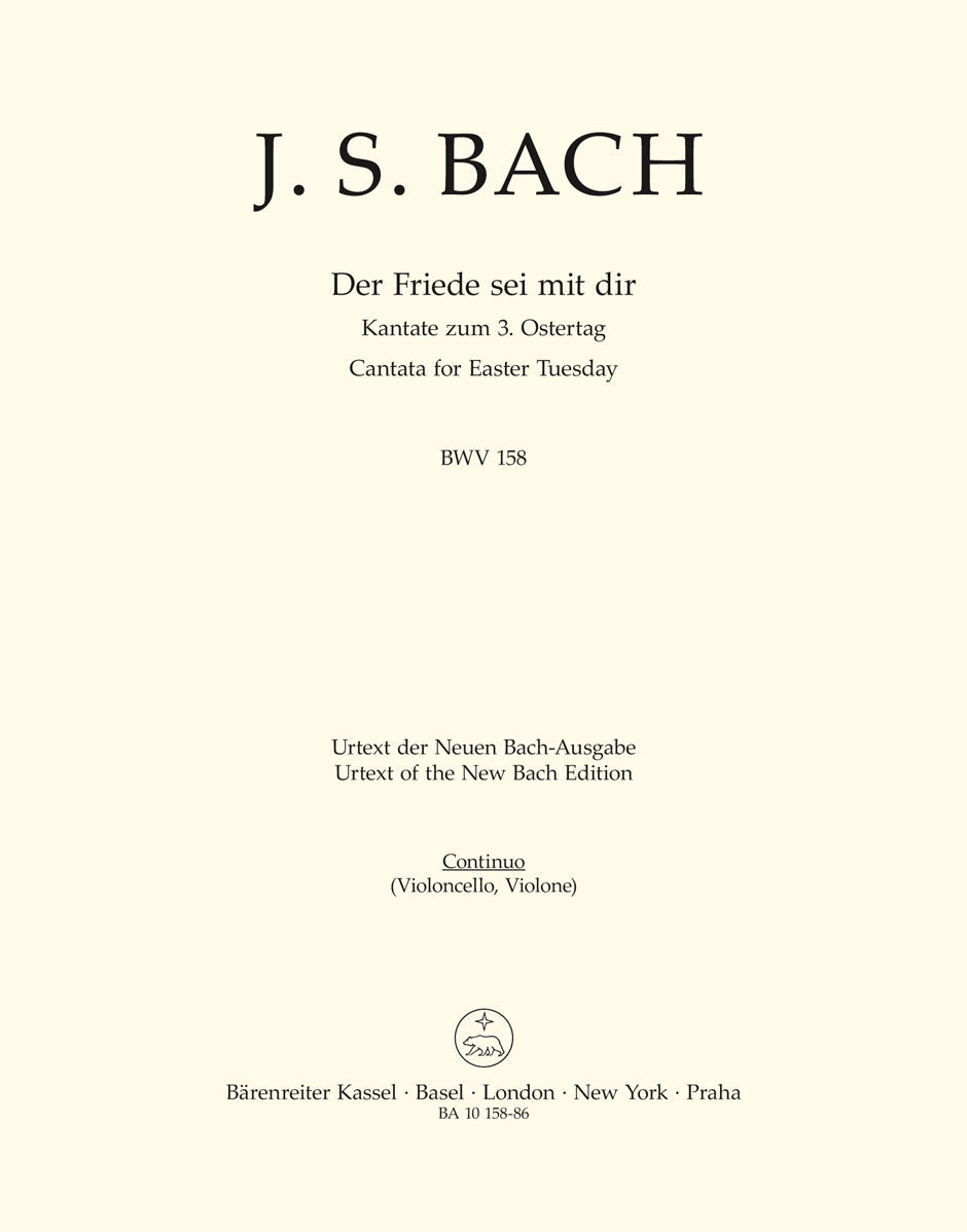 Bach: Kantate BWV 158 Der Friede sei mit dir (Cello/Kontrabas/Basso-Continuo) afbeelding 2