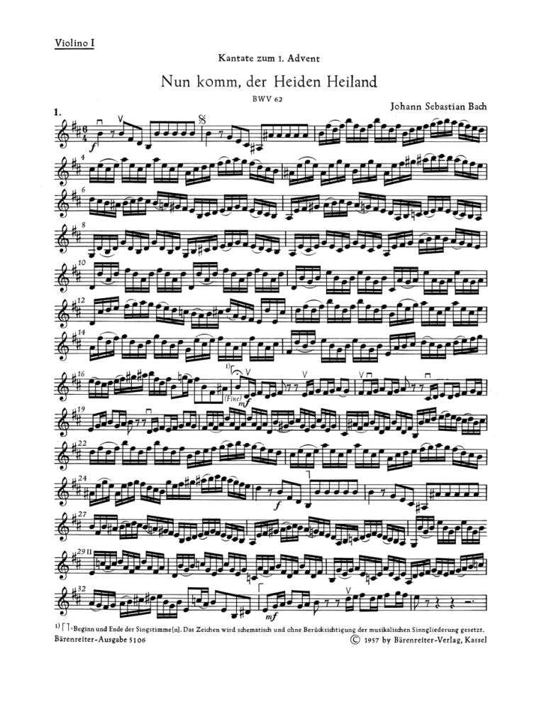 Bach: Kantate BWV 166 Wo gehest du hin? (Viool 1)