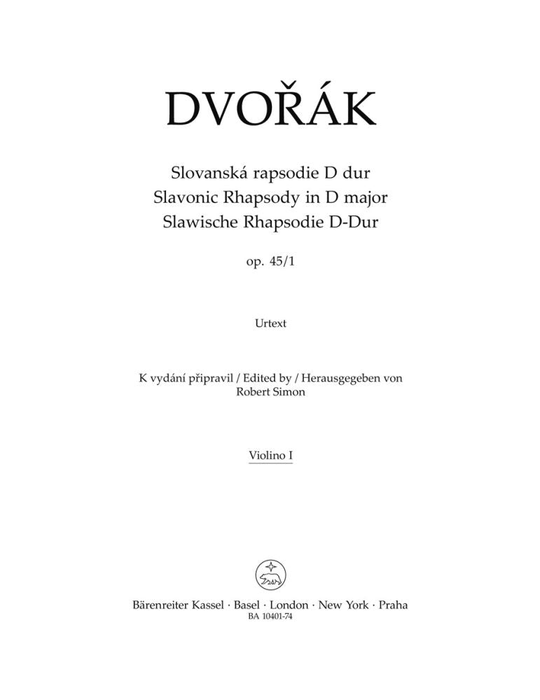 Dvorak: Slavonic Rhapsody in D maj op. 45/1 afbeelding 2