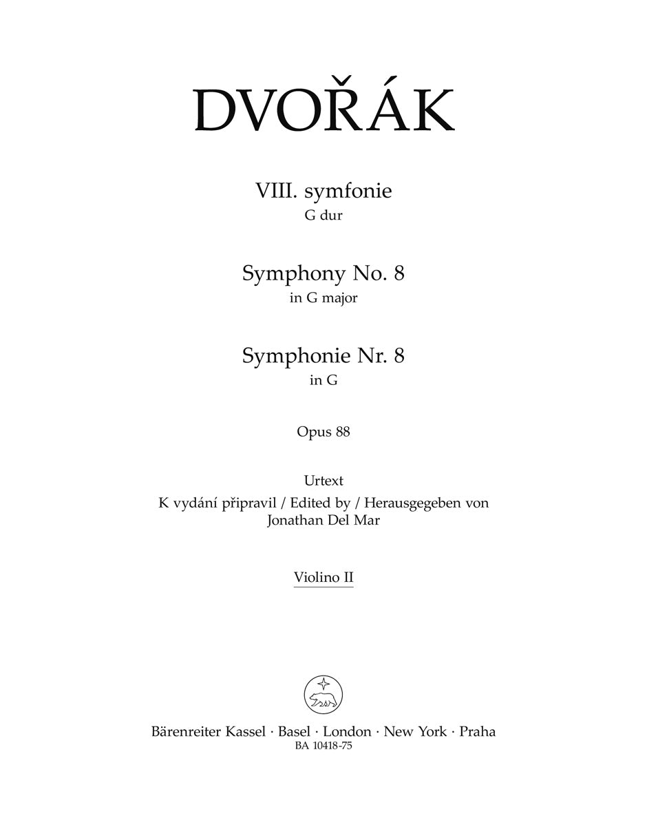 Dvorak: Symphony No. 8 G Major op. 88 (Partituur) afbeelding 2