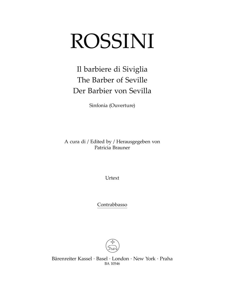 Gioachino Rossini: Il barbiere di Siviglia Sinfonia (Kontrabas)