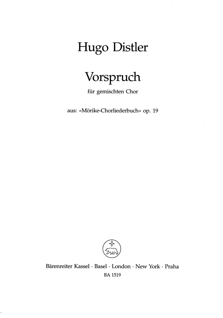 Vorspruch "Wer die Musik sich erkiest"
