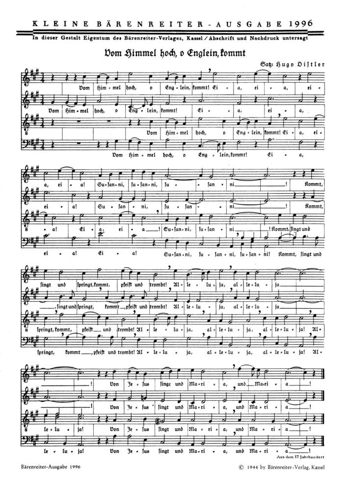 Den geboren hat ein Magd - Vom Himmel hoch, o Englein kommt (1937)