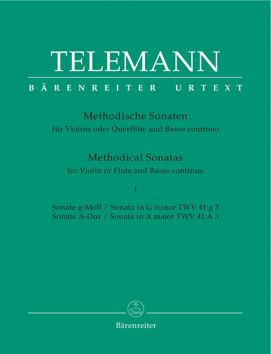 Telemann: 12 Methodical Sonatas for Violin or Flute and Basso-Continuo Volume 1