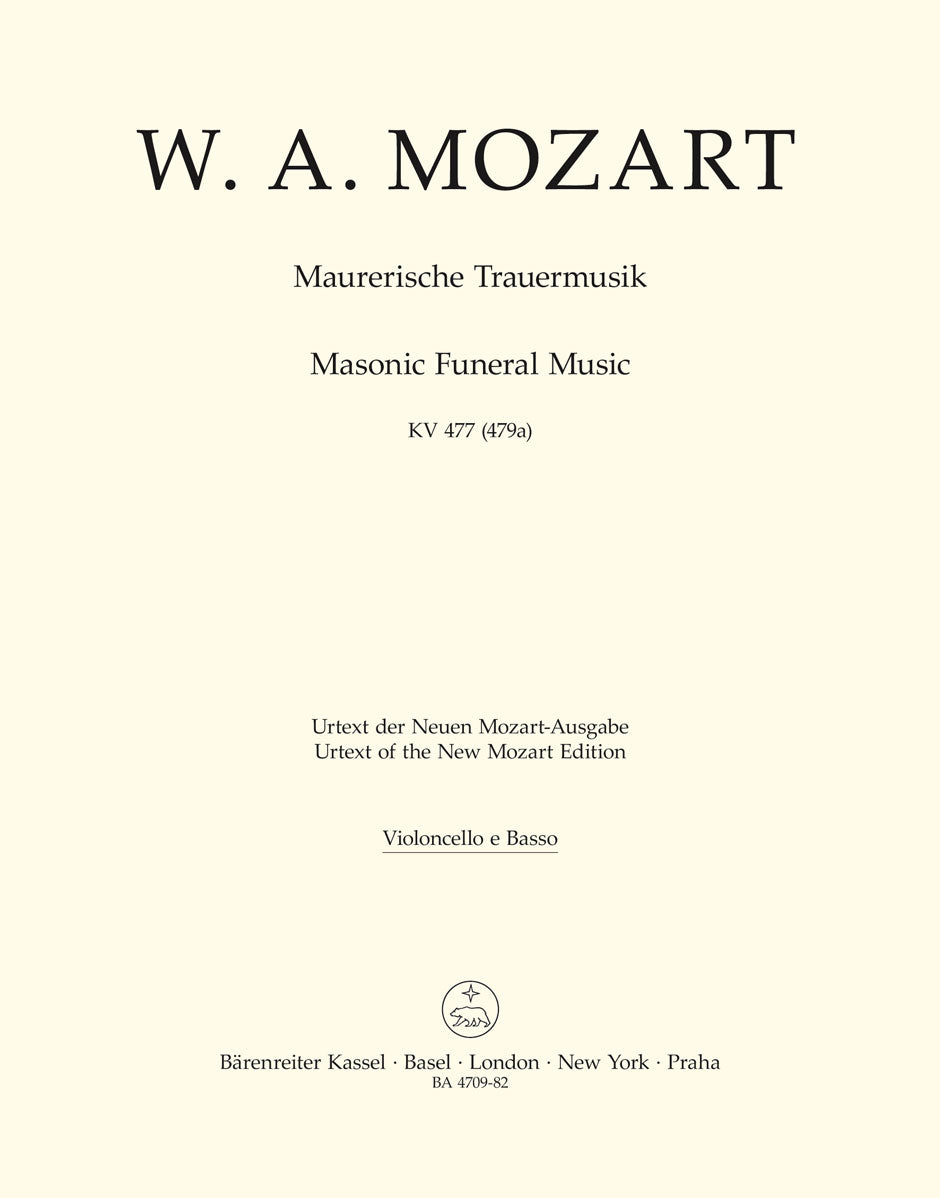 Mozart: Masonic Funeral Music K. 477 (479a) (Cello)