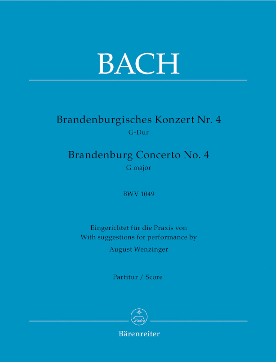 Bach: Brandenburg Concerto no. 4 G major BWV 1049 (Partituur)
