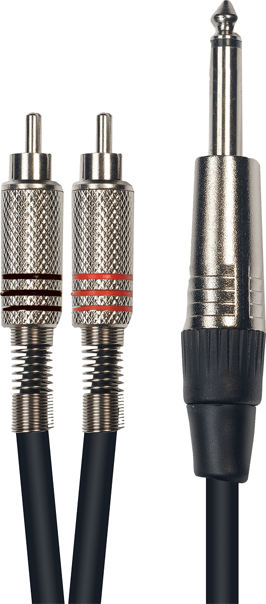 Yellow Cable ECO K02-3 2 RCA male. naar jack male. metaal mono