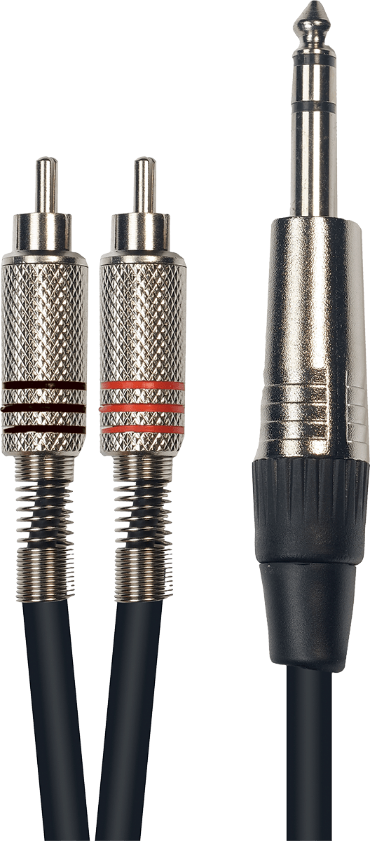 Yellow Cable ECO K02ST-3 2 RCA male. naar jack metaal male. stereo