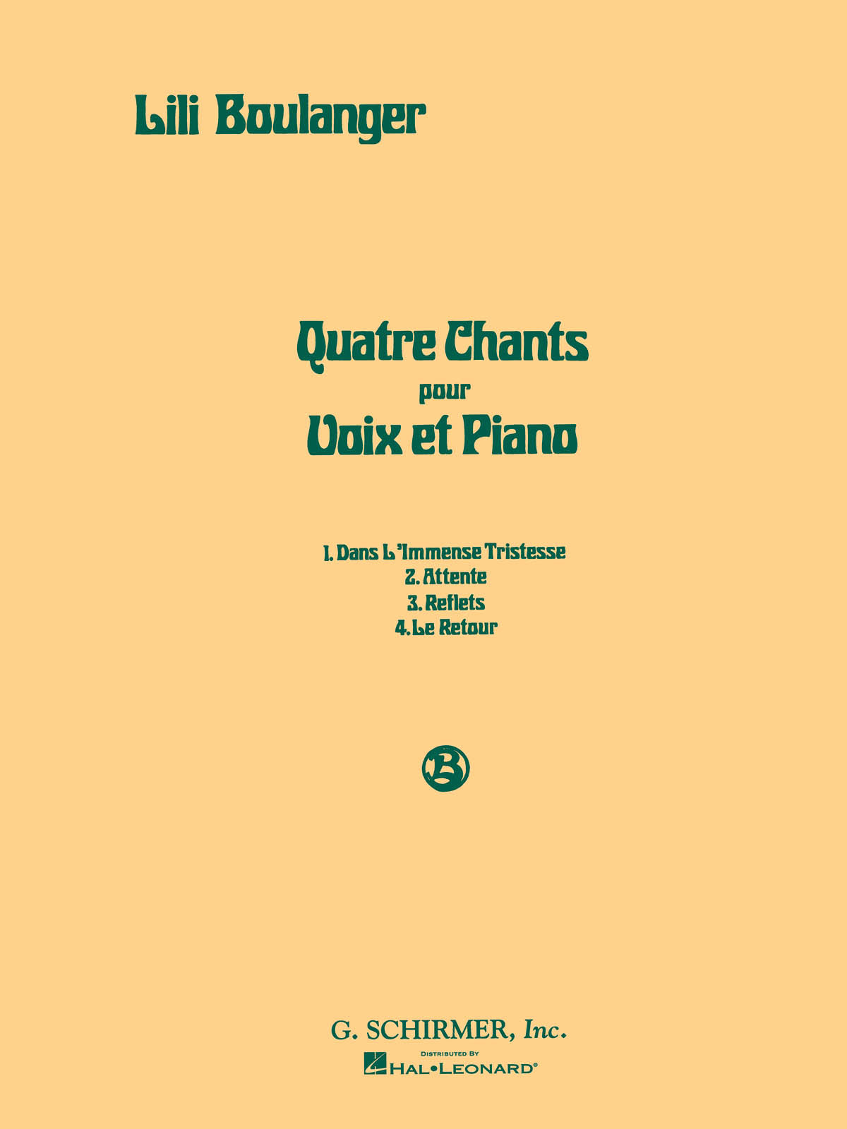 Boulanger: 4 Chants (4 Songs)