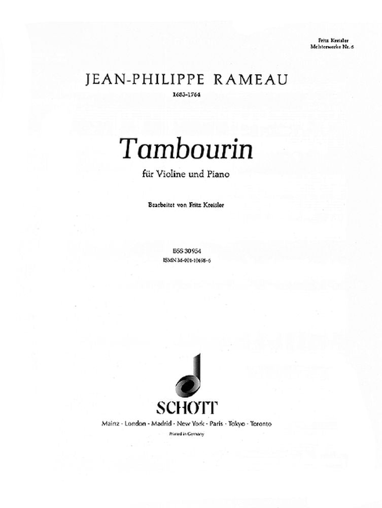 Rameau: Tambourin Nr. 6 (Viool, Piano)