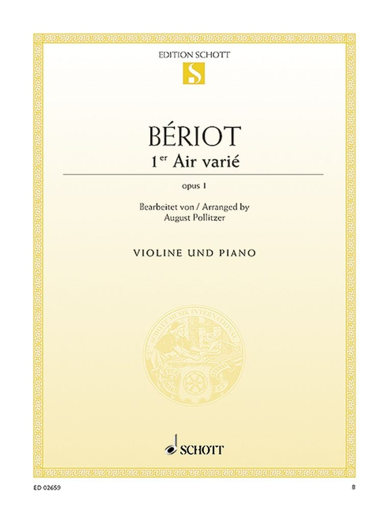 Bériot: Air varié d-Moll d-Moll op. 1 (Viool, Piano)