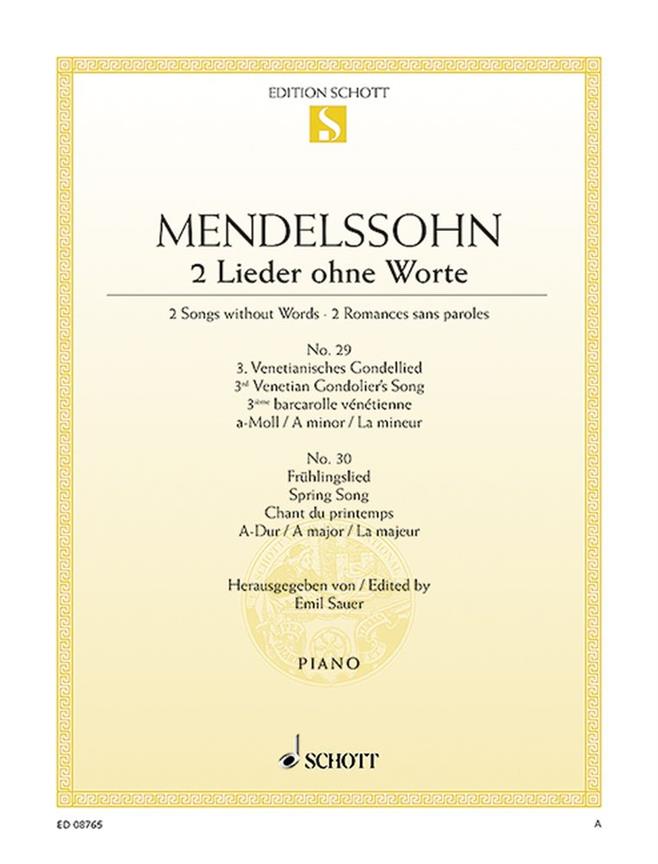 Felix Mendelssohn Bartholdy: Lieder ohne Worte op. 62/5 and 6 (Piano)