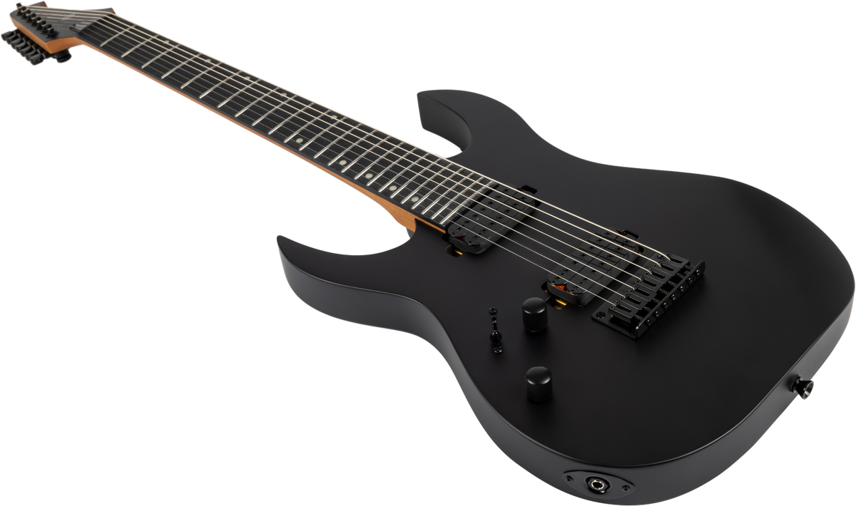 Spira Guitars S-407 MBK LH – 7-snarige elektrische gitaar – linkshandig – Zwart