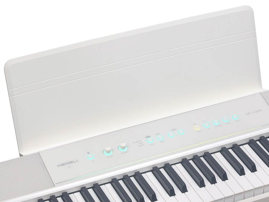 Medeli - SP-C220/WH - digital compact stage piano, 88 keys 3-sensor hammer action, biamped 2 x 13W + 2 x 7W, white