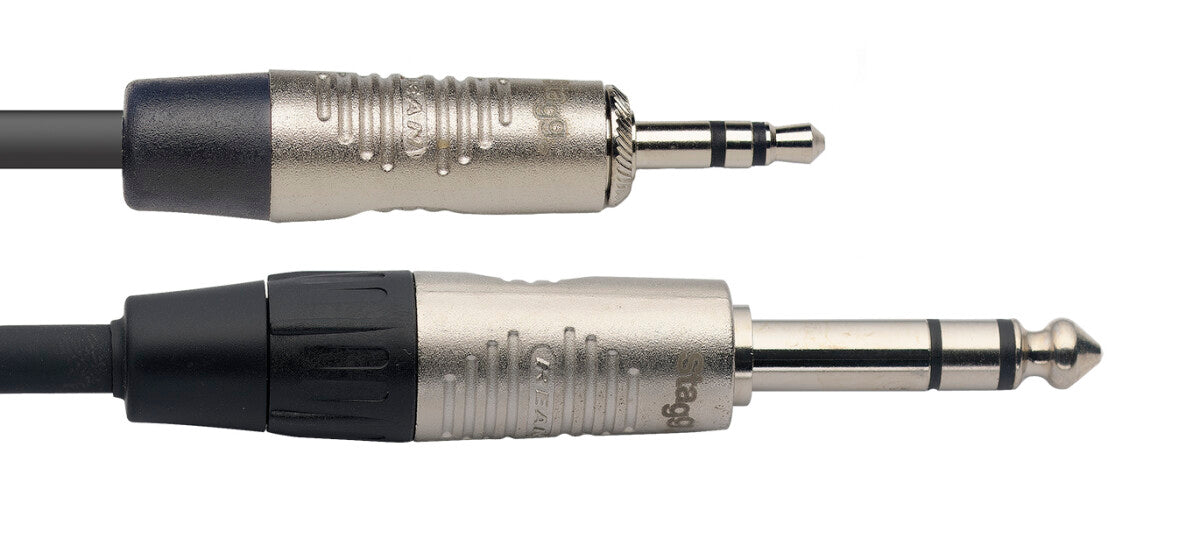 Stagg NAC1MPSPSR n-Serie audiokabel, mini-jack/jack (m/m), stereo, 1 m