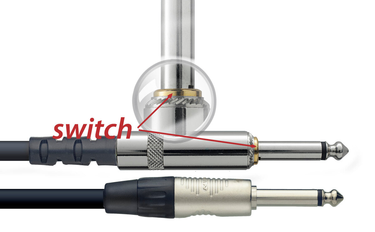 Stagg NGC6SWR instrumentkabel, jack/jack (m/m), 6 m, met muteschakelaar