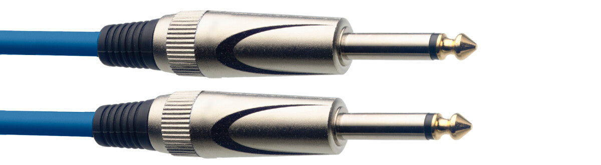 Stagg SGC3DL CBL instrumentkabel jack/jack (m/m), 3 m, heavy-duty pluggen, blauw, S-serie