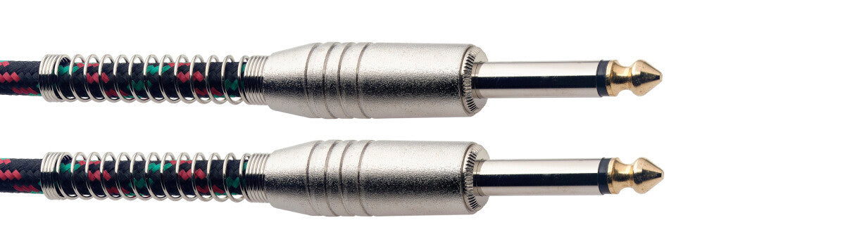 Stagg SGC3VT BK instrumentkabel jack/jack (m/m), 3 meter vintage-style tweed, zwart