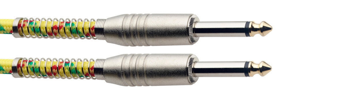 Stagg SGC6VT YL instrumentkabel jack/jack (m/m), 6 m, geel, vintage-style tweed, S-serie