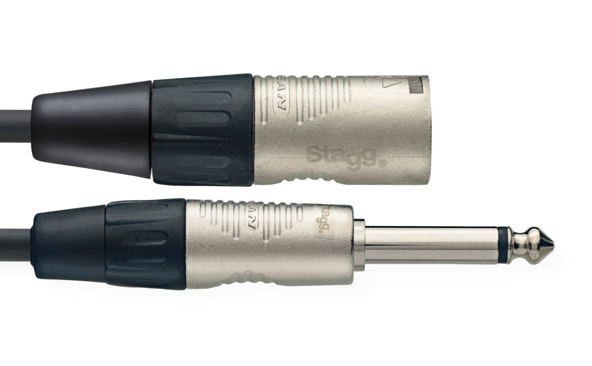 Stagg NAC3PXMR n-Serie audiokabel, jack/XLR (m/m), mono, 3 m