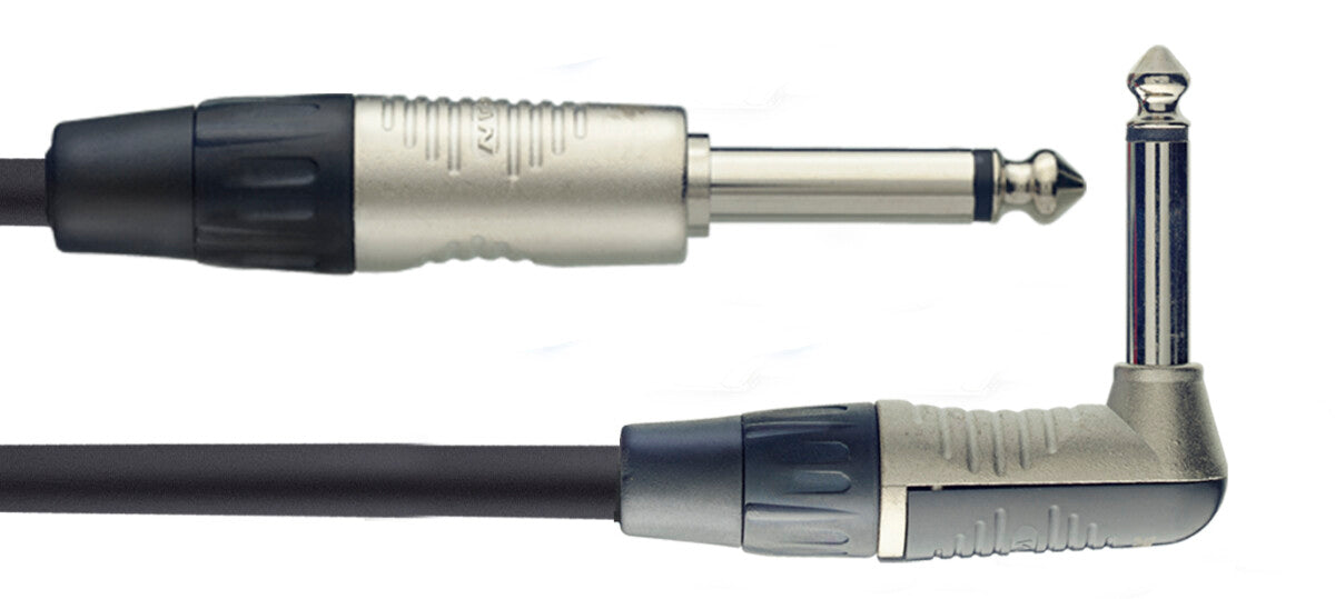 Stagg NGC6PLR instrumentkabel, jack/jack (m/m, recht/haaks), 6 m