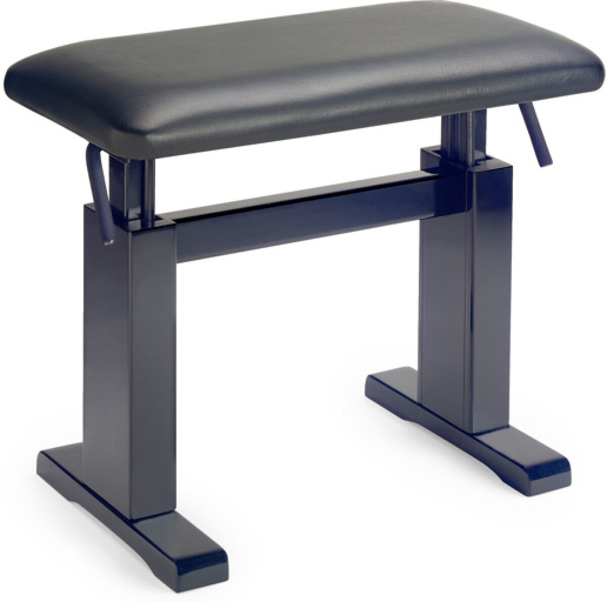 Stagg PBH 780 hydraulische pianobank mat zwart met zwarte leren zitting