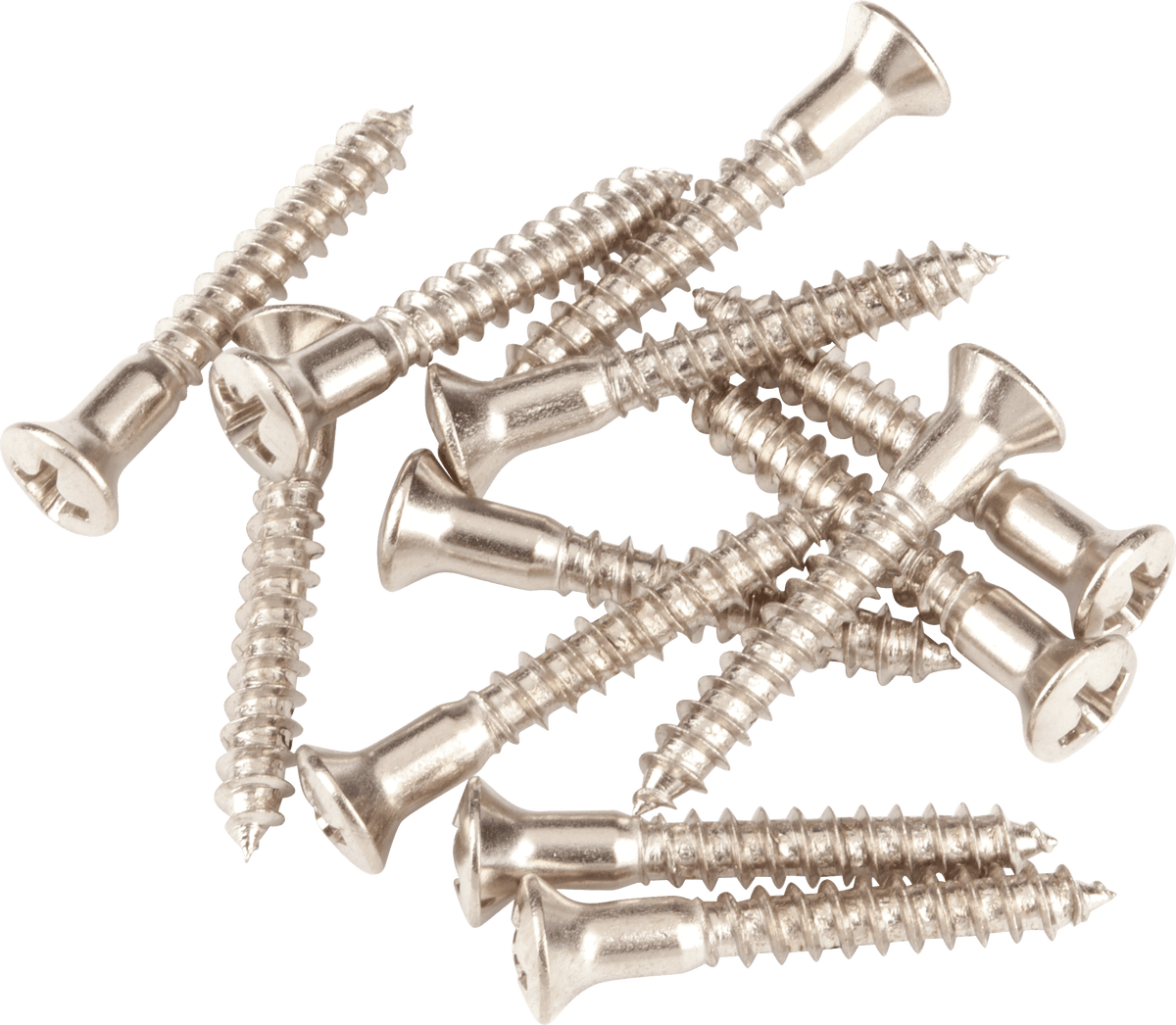 Fender 0016188049 Montageschroeven voor Strap Buttons 6 x 1 Ovale Kop Chroom 12 Stuks