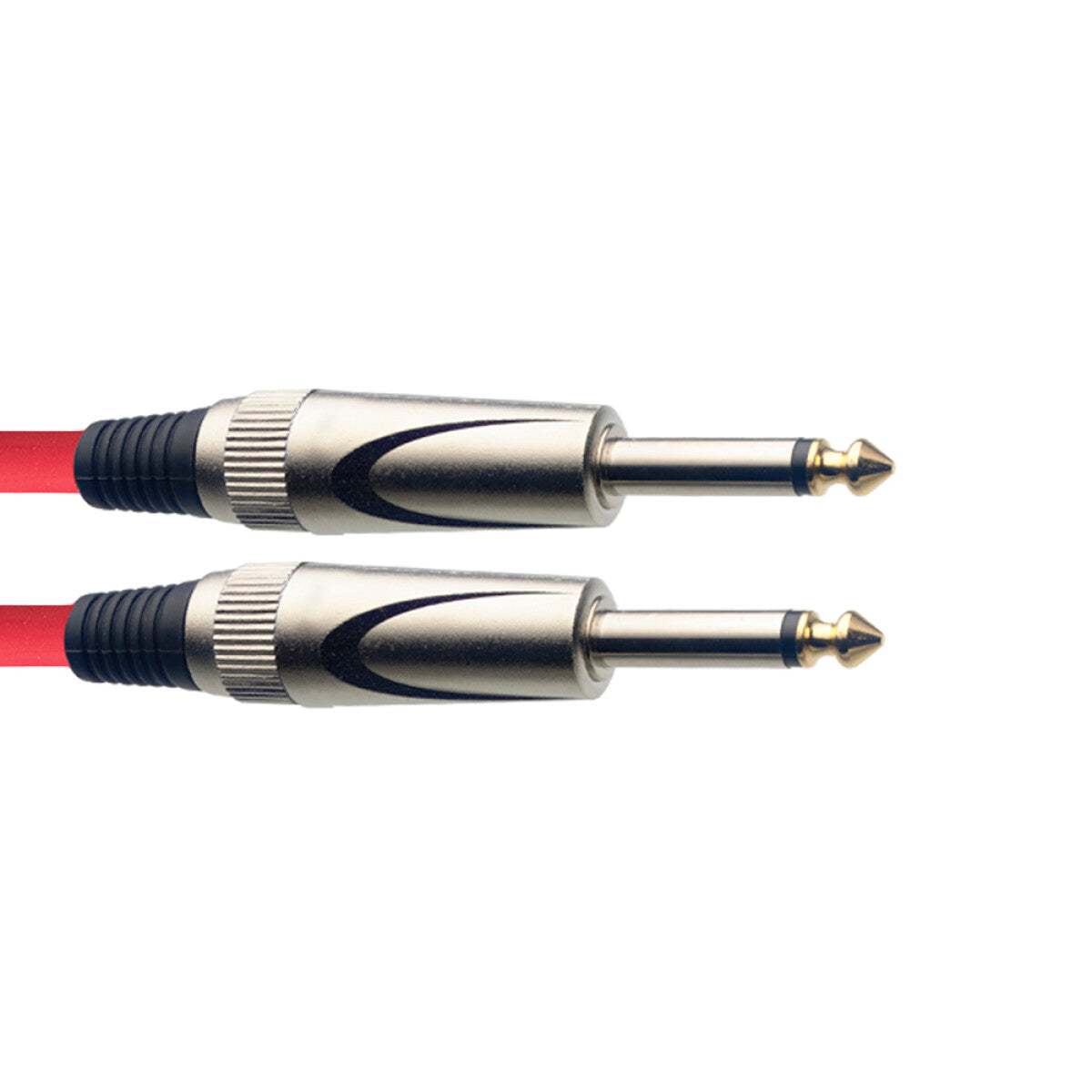 Stagg SGC3DL CRD instrumentkabel jack/jack (m/m), 3 m, heavy-duty pluggen, rood, S-serie