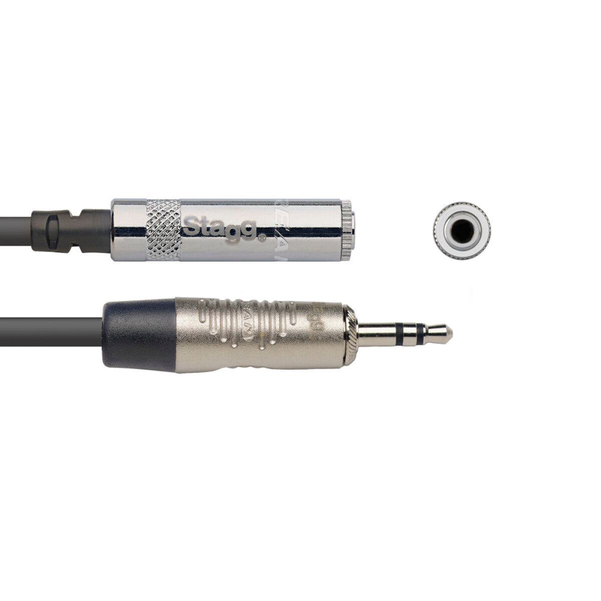 Stagg NAC3MPSMJSR n-Serie audiokabel, mini-jack/mini-jack (m/v), stereo, 3 m