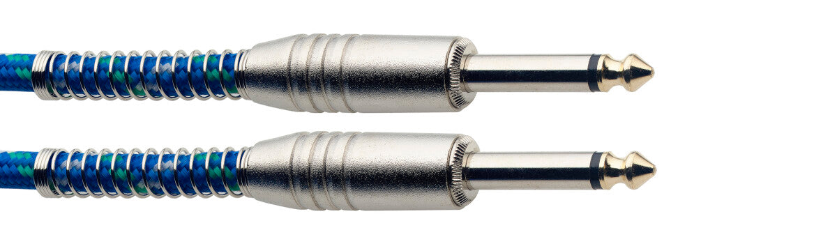 Stagg SGC6VT BL instrumentkabel jack/jack (m/m), 6 m, bauw, vintage-style tweed, S-serie