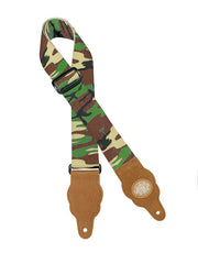 Gaucho GST-100-AR Grass Series Gitaarband hennep, camouflagepatroon, met bruine suède eindstukken