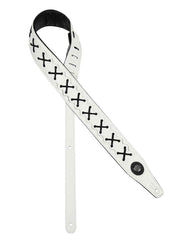 Gaucho GST-648-WH Buffalo Lace Series Gitaarband kunstleer, geveterd, wit