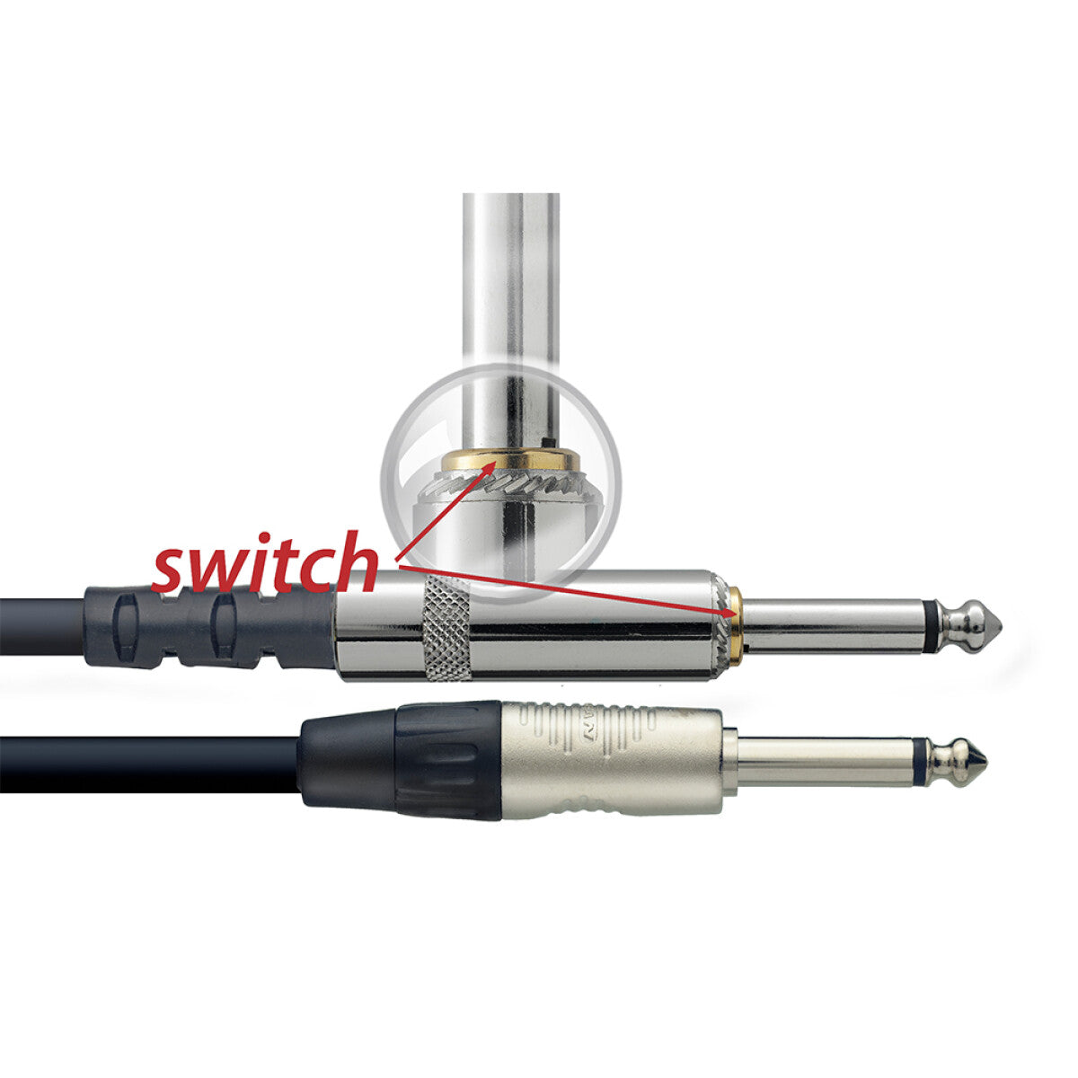 Stagg NGC10SWR instrumentkabel, jack/jack (m/m), 10 m, met muteschakelaar