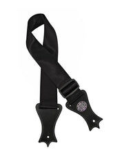 Gaucho GST-140-BK Icon Series Gitaarband deluxe zwart nylon, met kunstleeren eindstukken, geen print