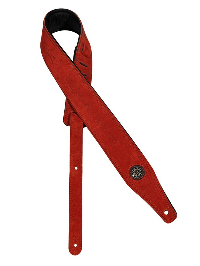 Gaucho GST-662-RD Suede Two Series Gitaarband topkwaliteit suède, rood