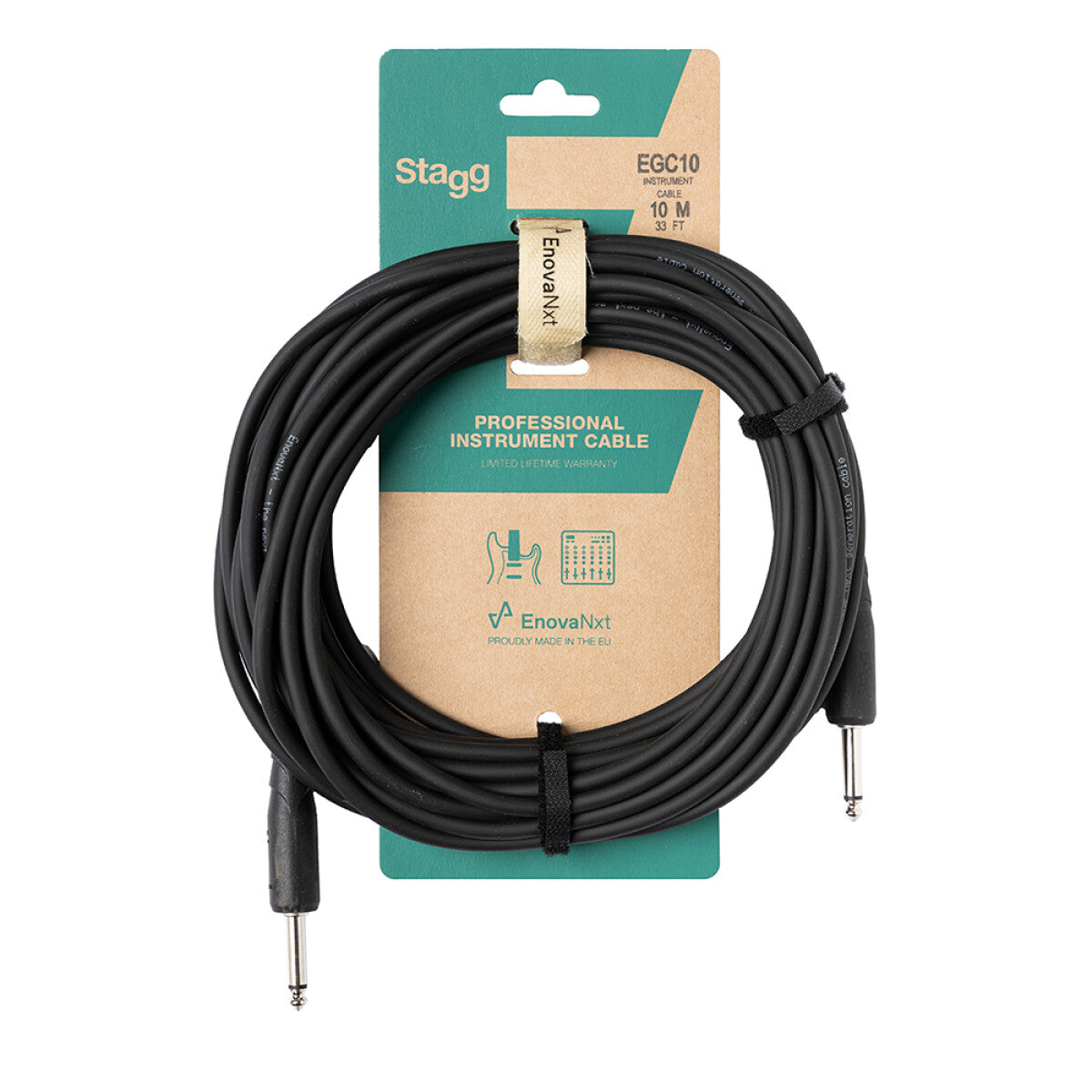 Stagg EGC10 instrumentkabel, jack/jack (m/m), 10 m E-Serie