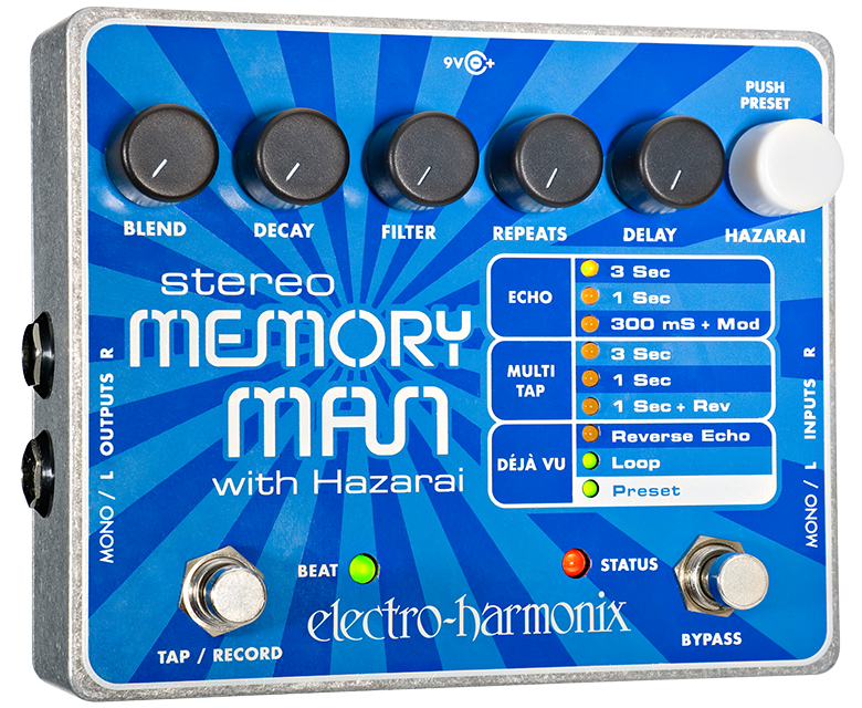 Electro-Harmonix STEREO MEMORY MAN WITH HAZARAI – looperpedaal