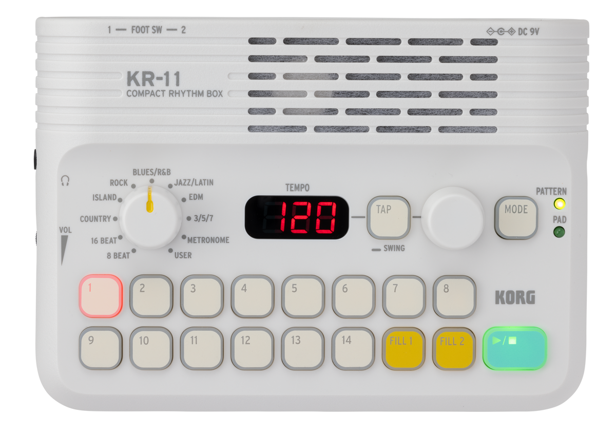 Korg Digitale Drum, KR-11, 11 Genres, 126 Ritmes, User Pattern