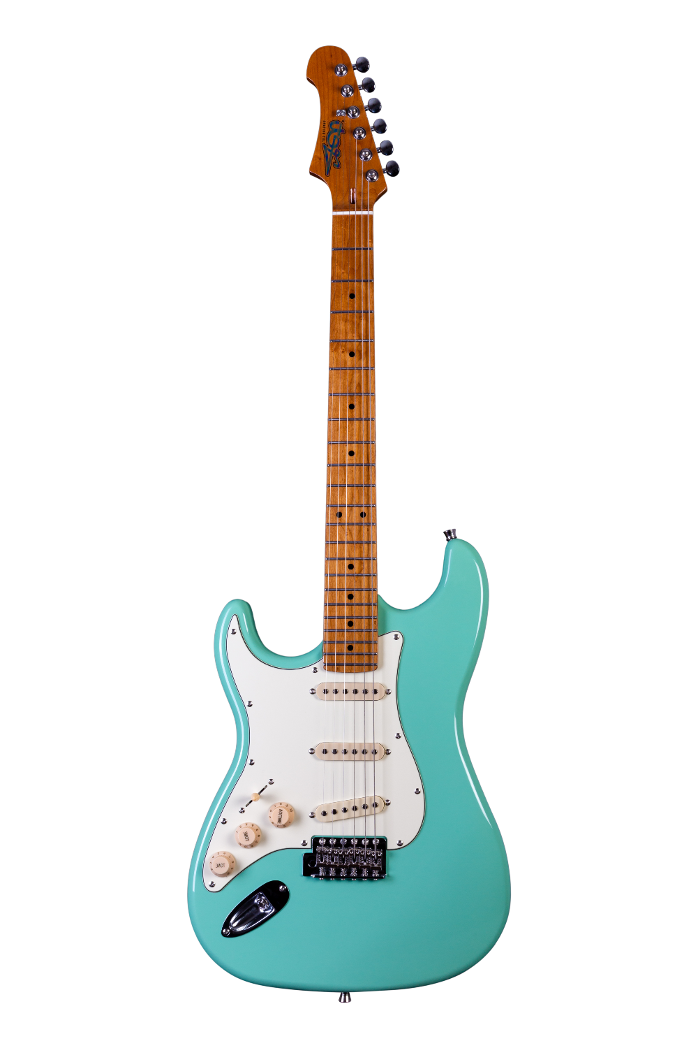JET Guitars JS-300 SFG LH – elektrische gitaar – S-stijl SSS Linkshandig SF Groen